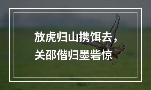 放虎归山携饵去，关邵偕归墨砦惊