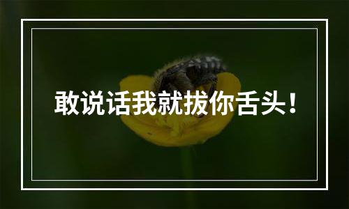 敢说话我就拔你舌头！
