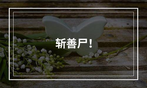 斩善尸！