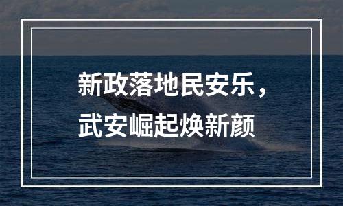 新政落地民安乐，武安崛起焕新颜