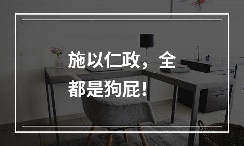 施以仁政，全都是狗屁！