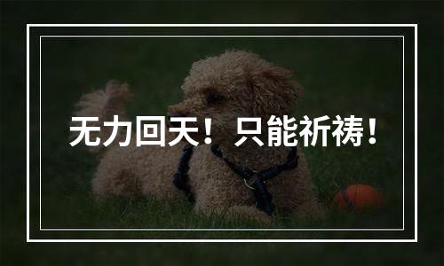 无力回天！只能祈祷！