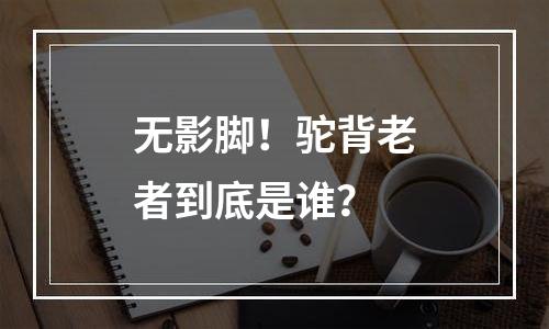 无影脚！驼背老者到底是谁？