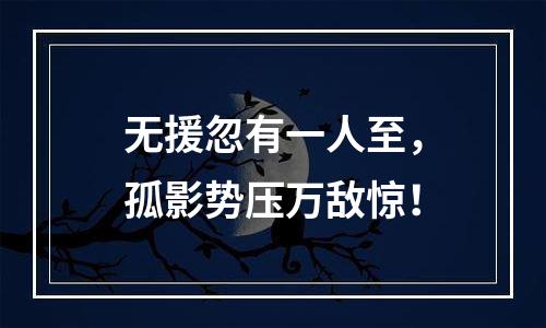 无援忽有一人至，孤影势压万敌惊！