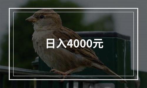 日入4000元