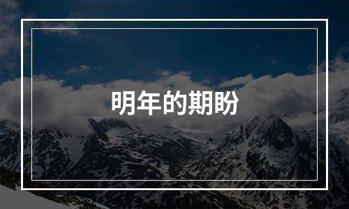 明年的期盼