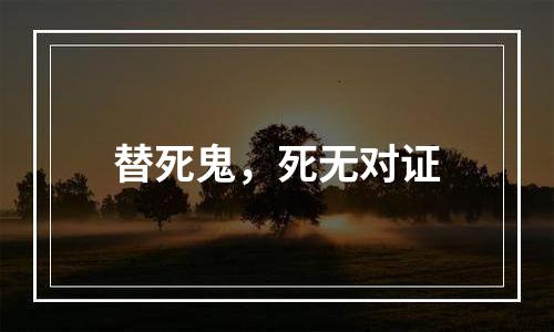 替死鬼，死无对证