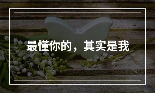 最懂你的，其实是我