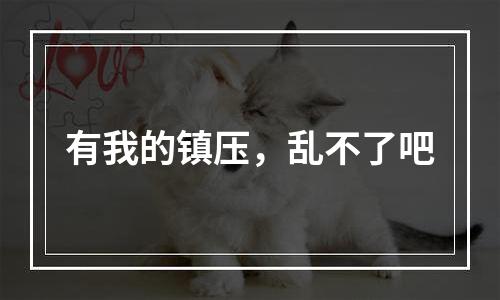 有我的镇压，乱不了吧