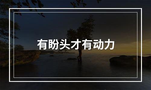 有盼头才有动力