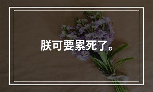 朕可要累死了。
