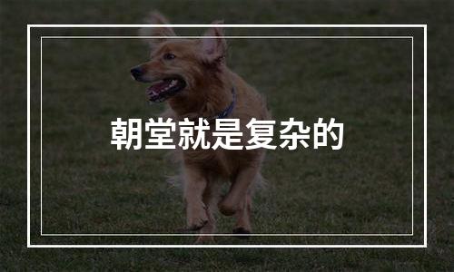 朝堂就是复杂的