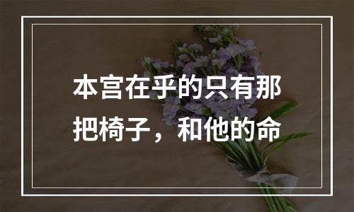 本宫在乎的只有那把椅子，和他的命