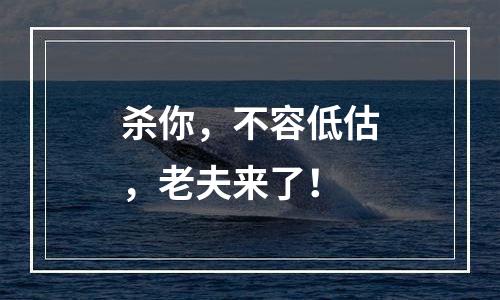 杀你，不容低估，老夫来了！