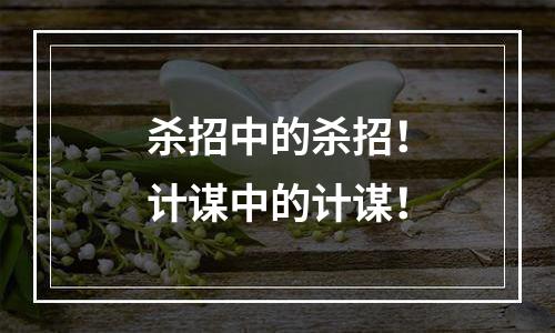 杀招中的杀招！计谋中的计谋！