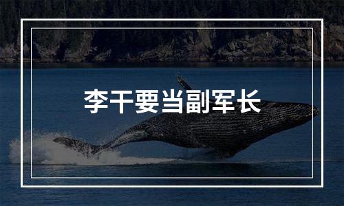 李干要当副军长