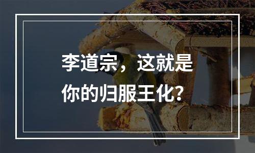 李道宗，这就是你的归服王化？