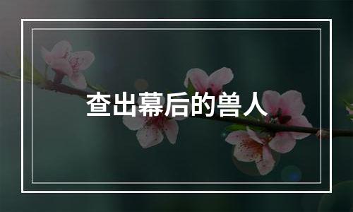 查出幕后的兽人