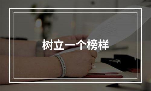 树立一个榜样