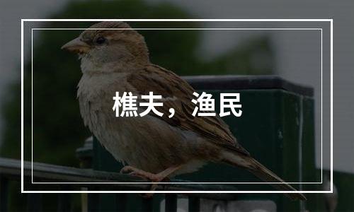樵夫，渔民