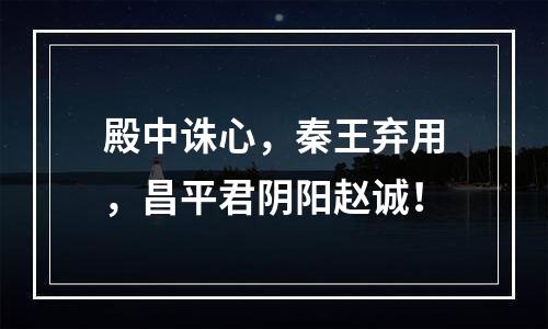 殿中诛心，秦王弃用，昌平君阴阳赵诚！