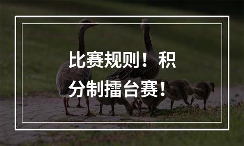 比赛规则！积分制擂台赛！