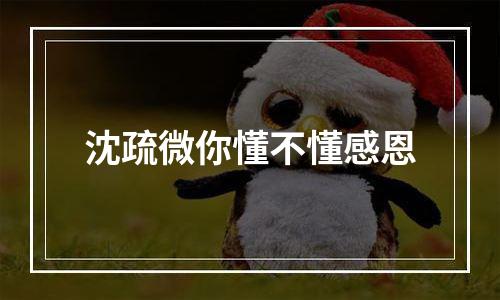 沈疏微你懂不懂感恩