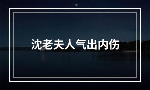 沈老夫人气出内伤