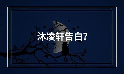 沐凌轩告白？