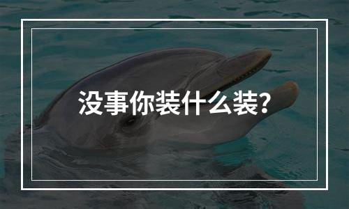 没事你装什么装？