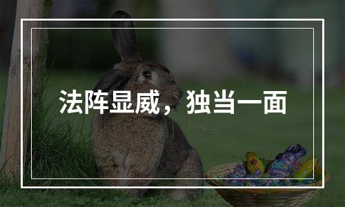 法阵显威，独当一面