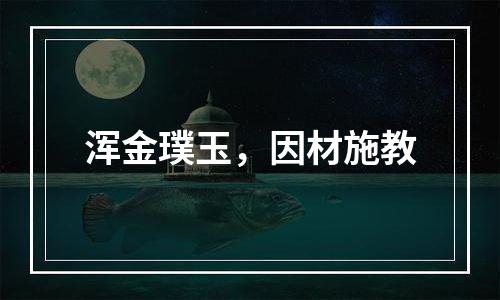 浑金璞玉，因材施教