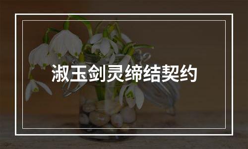 淑玉剑灵缔结契约