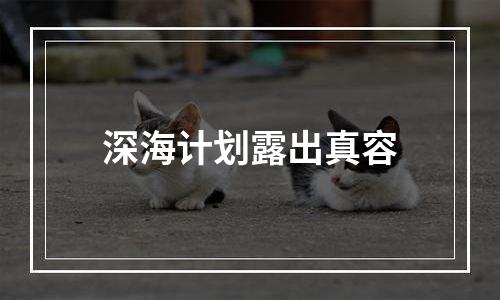 深海计划露出真容