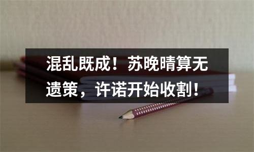 混乱既成！苏晚晴算无遗策，许诺开始收割！