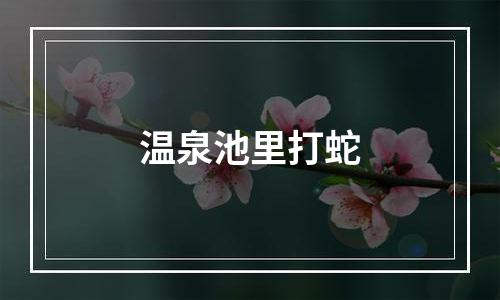温泉池里打蛇