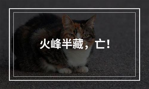 火峰半藏，亡！