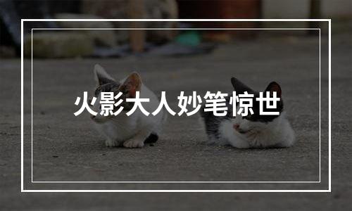 火影大人妙笔惊世