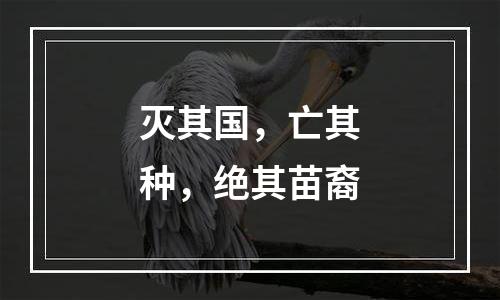 灭其国，亡其种，绝其苗裔
