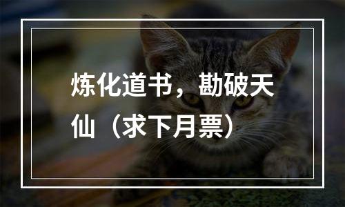 炼化道书，勘破天仙（求下月票）