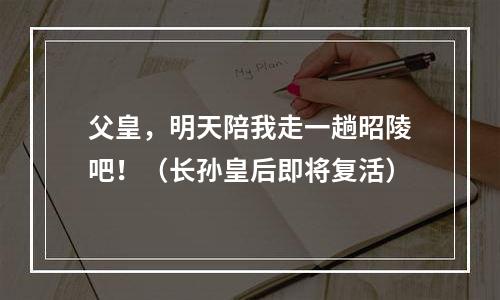 父皇，明天陪我走一趟昭陵吧！（长孙皇后即将复活）