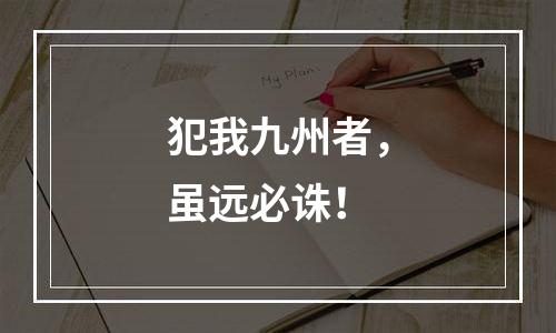 犯我九州者，虽远必诛！