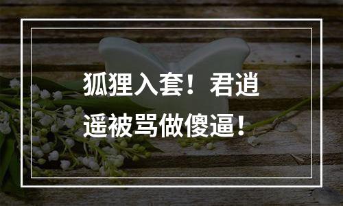 狐狸入套！君逍遥被骂做傻逼！