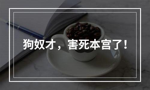 狗奴才，害死本宫了！