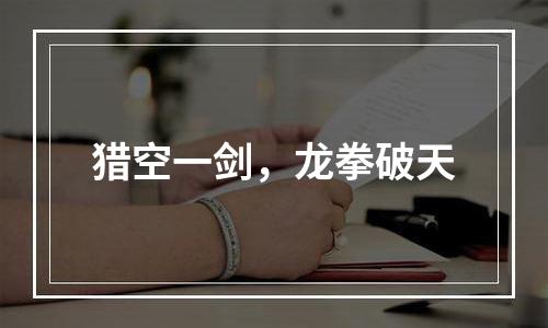 猎空一剑，龙拳破天