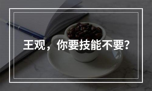 王观，你要技能不要？