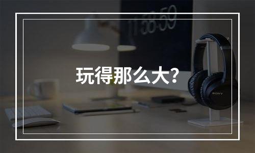 玩得那么大？