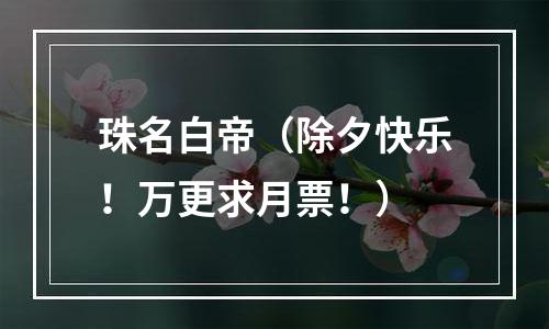 珠名白帝（除夕快乐！万更求月票！）