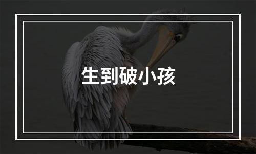 生到破小孩