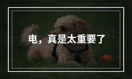 电，真是太重要了